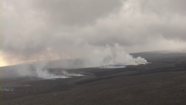 夏威夷火山国家公园的喷气孔。视频素材