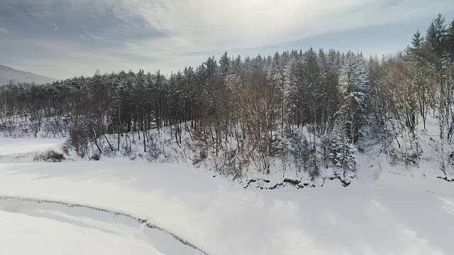 被雪覆盖的大墙岭(韩国东部大白山的一个山口)视频素材