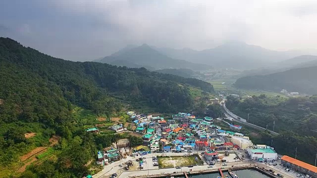 延明村鸟瞰图(韩国最受欢迎的艺术村之一)视频素材