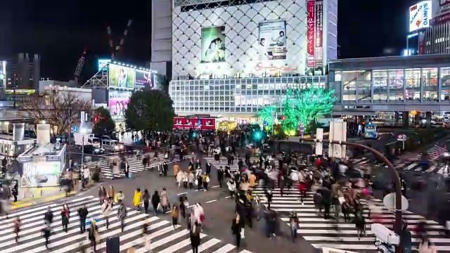 T/L WS HA TD Shibuya Crossing at Night /日本东京视频素材