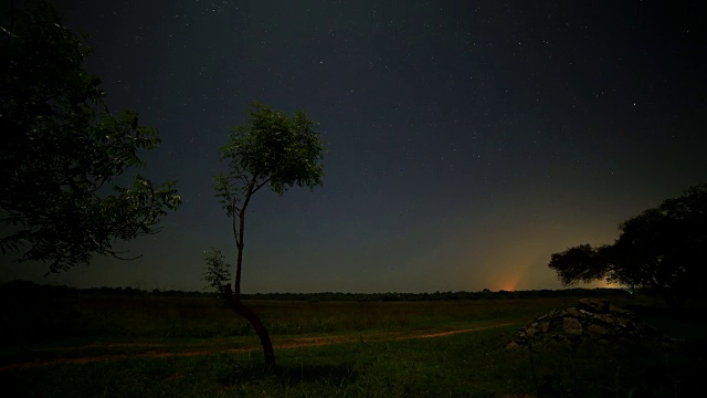 夜晚时光流逝，来自斯里兰卡农村视频素材