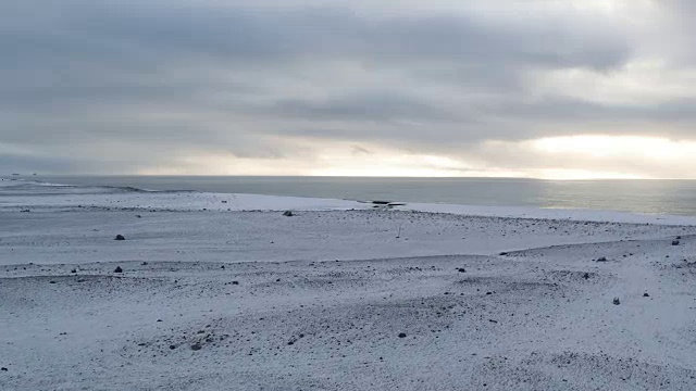 冬季海滩鸟瞰图视频素材