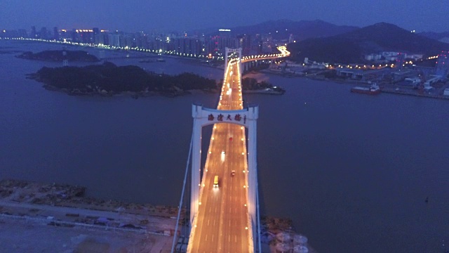 清晨海沧桥架空视频素材