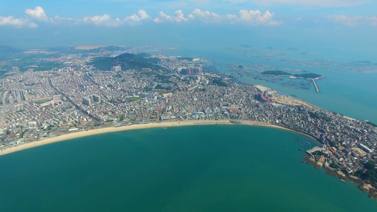 Aerial view of Dongshan Island,Fujian Province,China.南门湾 东山视频素材