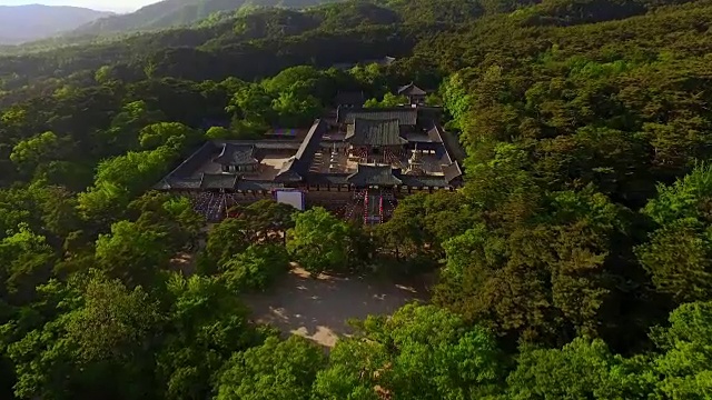 Bulguksa Temple(联合国教科文组织世界遗产)鸟瞰图视频素材