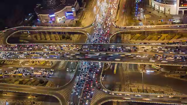 北京交通堵塞鸟瞰图视频素材