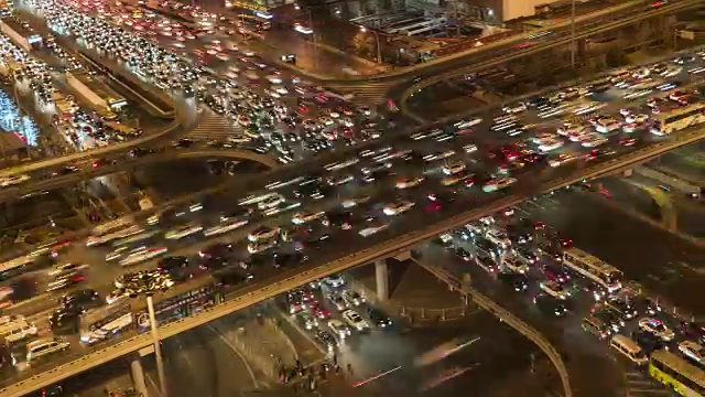 T/ lms HA PAN Crowded Traffic /北京，中国视频素材