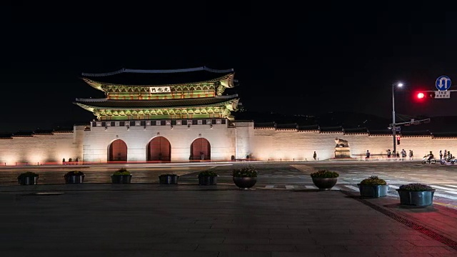 光华门广场景福宫夜景(热门旅游景点)视频素材