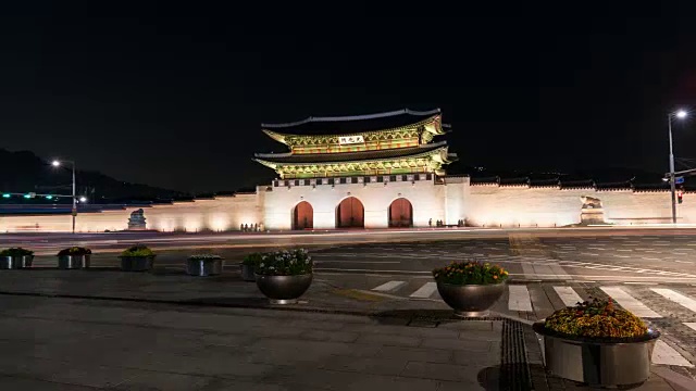 光华门广场景福宫夜景(热门旅游景点)视频素材