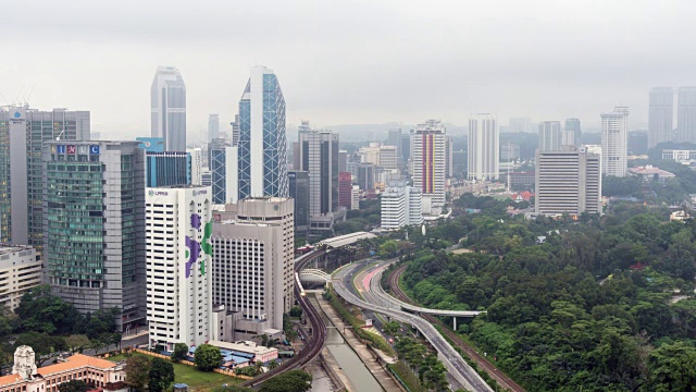 4K延时:空中吉隆坡城市景观视频素材