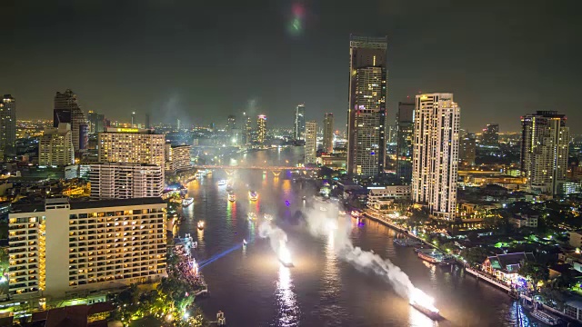 曼谷的夜河视频素材