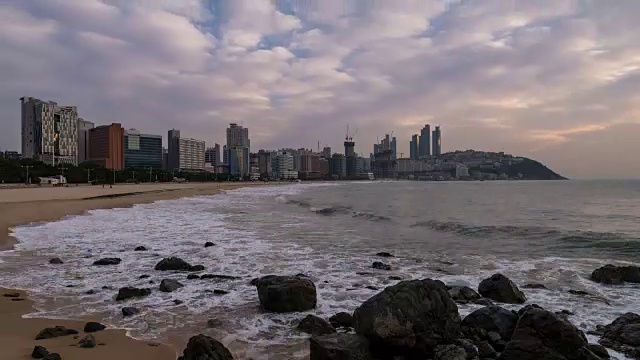 海云台海滩(韩国最受欢迎的海滩)视频素材