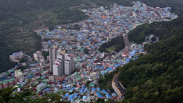 甘川文化村景色(著名旅游景点)视频素材