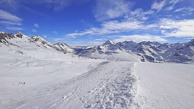 时间推移:奥地利的阿尔卑斯山在Kuehtai滑雪胜地视频素材