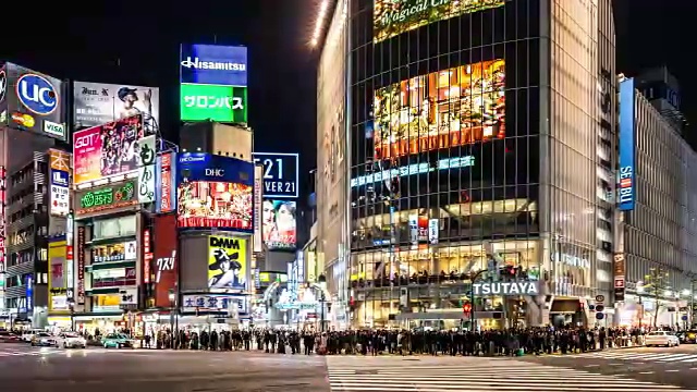 日本东京涩谷号夜间转运站视频下载