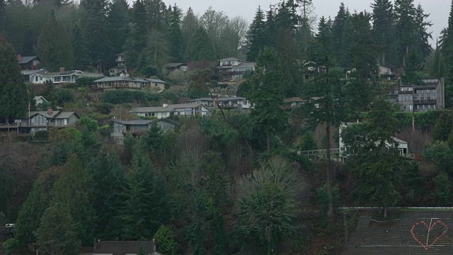 西雅图的住宅沿着海湾视频素材