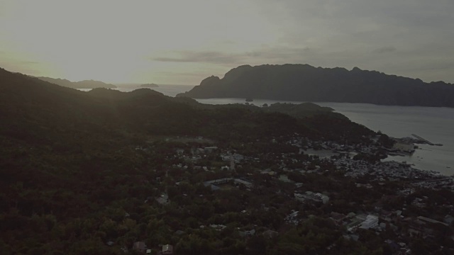 菲律宾科伦的空中日出场景视频素材