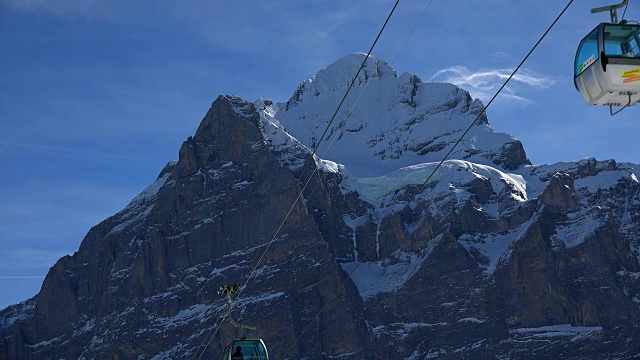 第一缆车和Wetterhorn, Grindelwald, Bernese Oberland，伯尔尼州，瑞士视频素材