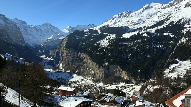 翁根，Lauterbrunnen山谷，伯尔尼高地，伯尔尼州，瑞士视频素材