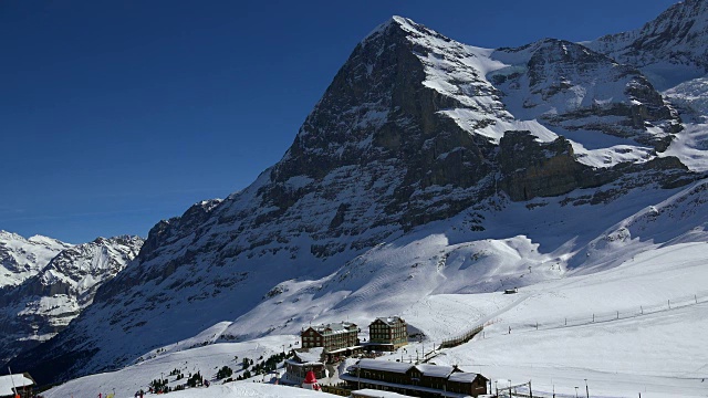 Kleine Scheidegg和Eiger, Grindelwald, Bernese Oberland，伯尔尼州，瑞士视频素材