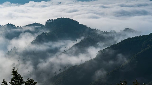 韩国名山布格wisan、麦三山云海景观视频素材