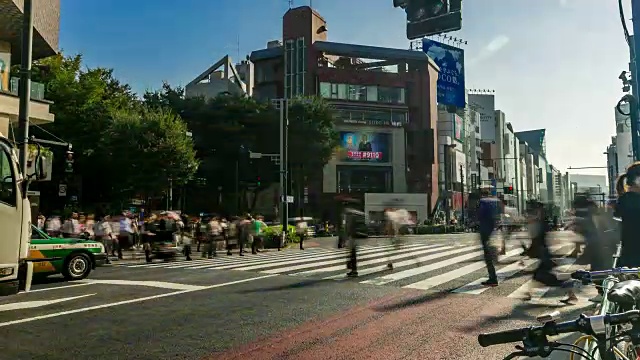 东京原宿区延时步行街视频素材