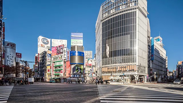 日本东京涩谷十字路口的T/L WS视图视频素材