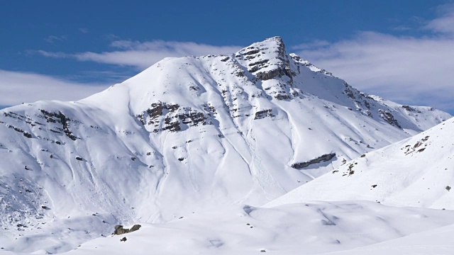 冬天，从Julierpass观看Piz Bardella山。时间流逝。视频素材