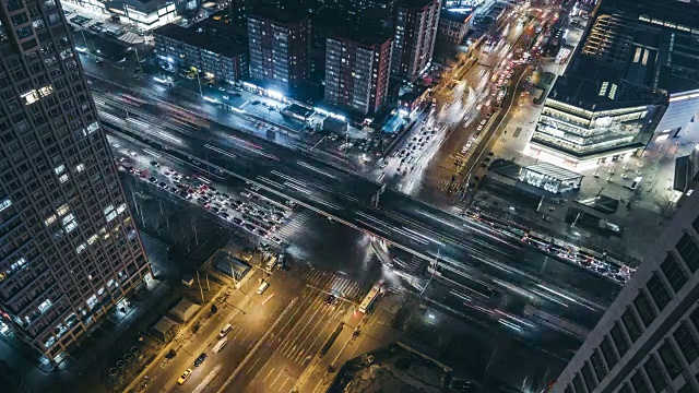 T/L WS HA北京夜间城市交通视频素材