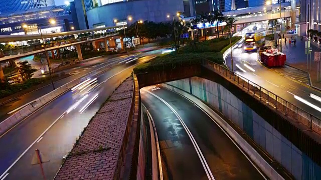 香港的交通，时间间隔4k视频素材