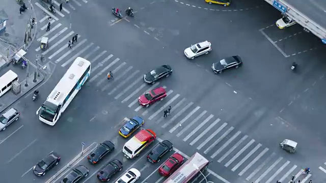 T/ MS HA PAN北京十字路口鸟瞰图视频素材