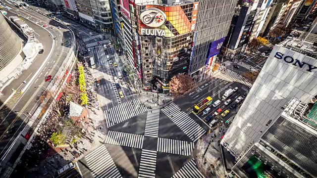 T/L WS HA的十字路口在银座/东京，日本视频素材