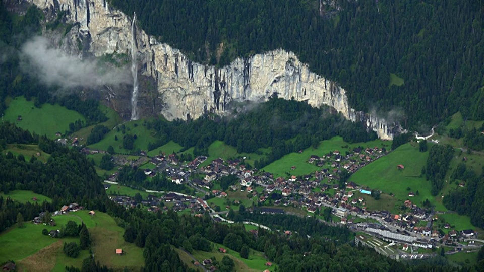 Lauterbrunnen山谷，从Männlichen，伯尔尼斯阿尔卑斯山，瑞士视频素材