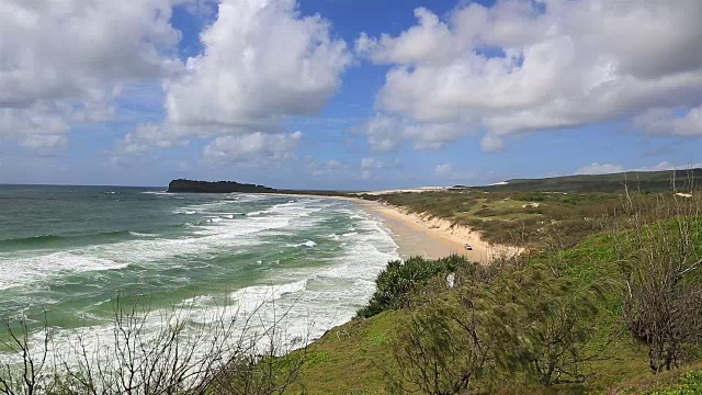 弗雷泽岛海滩和海洋景观，澳大利亚视频素材