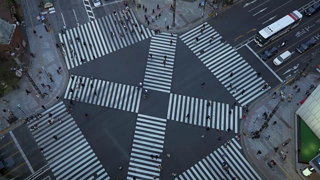 银座穿越街道视频素材