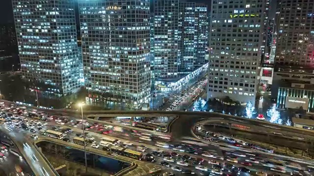 T/L MS HA ZI Complex transportation System at Rush Hour /北京，中国视频素材