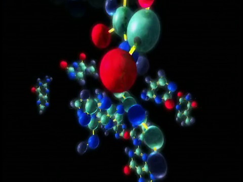 中镜头计算机生成图像分子模型前进视频下载