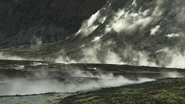 新西兰怀特岛的地热景观。视频素材