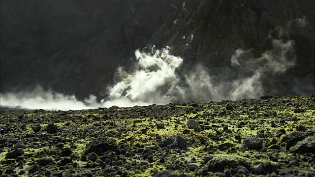 新西兰怀特岛的火山景观。视频素材