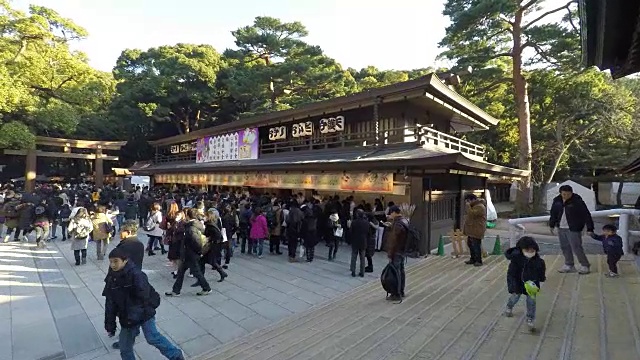 新年参拜明治神社视频下载