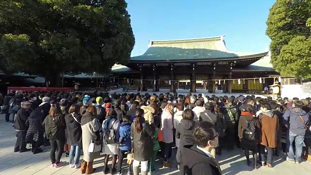 新年参拜明治神社视频素材