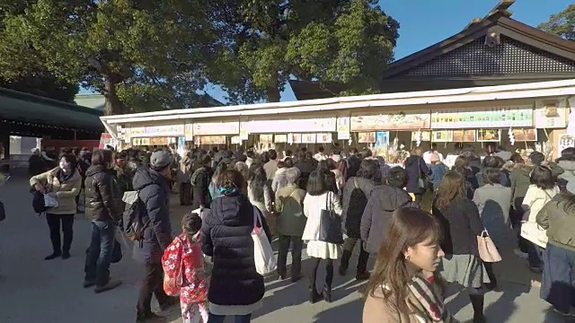 新年参拜明治神社视频素材