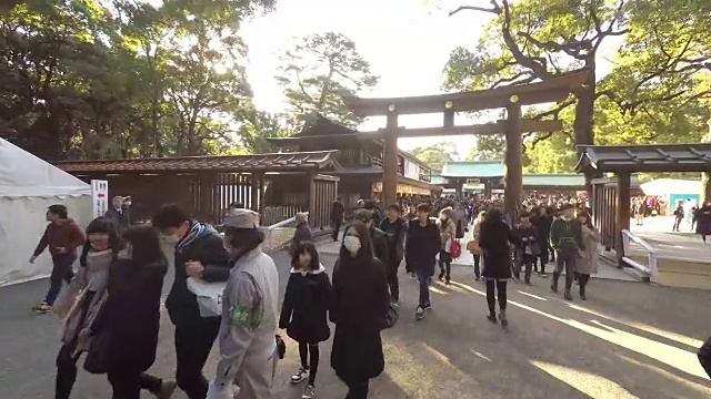 新年参拜明治神社视频素材