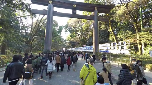 新年参拜明治神社视频素材