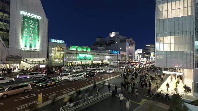 时间流逝新宿JR站视频素材