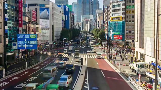 新宿时间的推移和高峰时段的交通状况视频下载