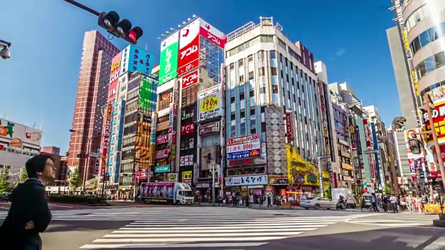 时间流逝，新宿区拥挤不堪视频素材