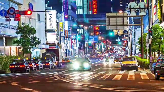 高清延时:夜生活-拥挤的大阪街道，日本。视频下载