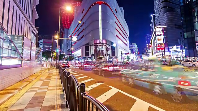 高清延时:夜生活-拥挤的大阪街道，日本。视频素材