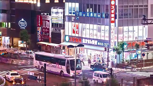 高清延时:夜生活-拥挤的大阪街道，日本。视频下载